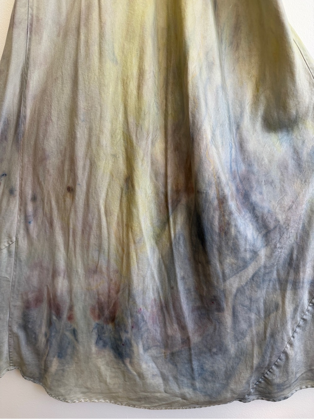 Vintage Hand Dyed Silk Dress with Subtle Multicolor Wash - Picture 6 of 16